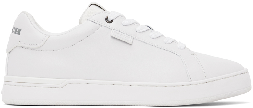 Shop Coach White Lowline Sneakers In Optic White