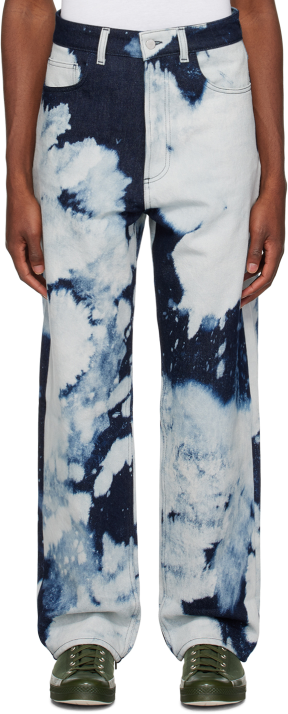 A-cold-wall* Blue Wide-leg Jeans In Bleach Wash