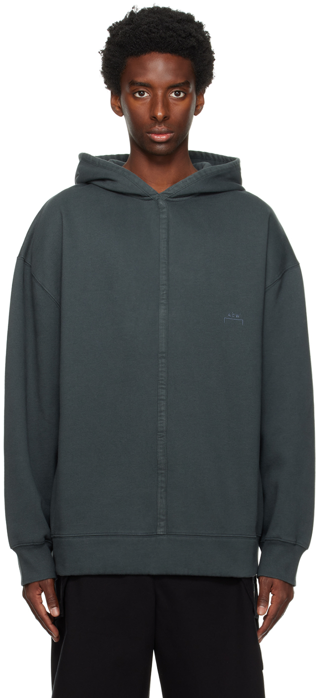 A-cold-wall* Gray Embroidered Hoodie In Slate Grey