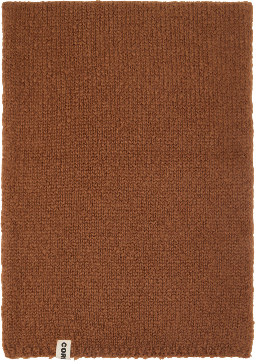 Cordera Brown Brushed Scarf In Toffee