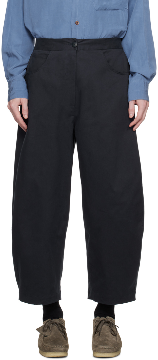 Cordera: Navy Curved Trousers | SSENSE