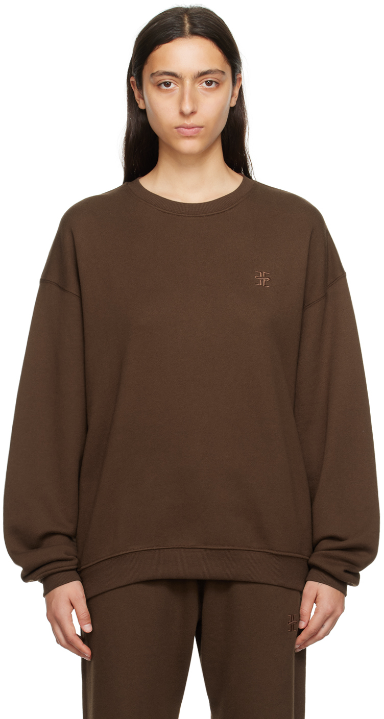 Éterne Brown Oversized Sweatshirt In Heather Brown