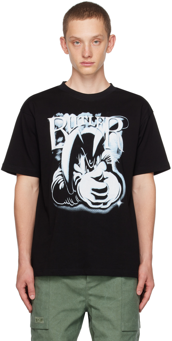 BUTLER SVC Black Printed T-Shirt
