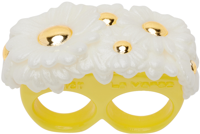 La Manso White & Yellow Tetier Bijoux Edition Siames Daisy Ring
