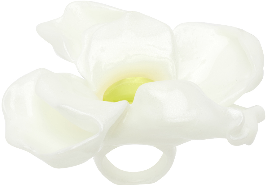 La Manso SSENSE Exclusive White & Yellow Tetier Bijoux Edition Teterium Ring