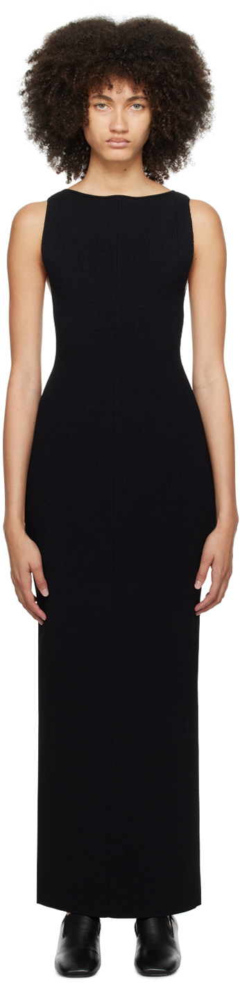 【関税込み】KHAITE ブラック The Evelyn マキシドレス Khaite Evelyn Rib-Knit Maxi Dress | Saks Fifth Avenue