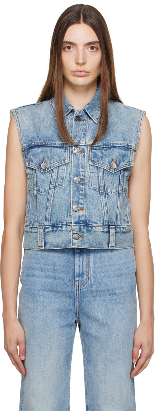 Blue 'The Lizzo' Denim Vest by KHAITE on Sale