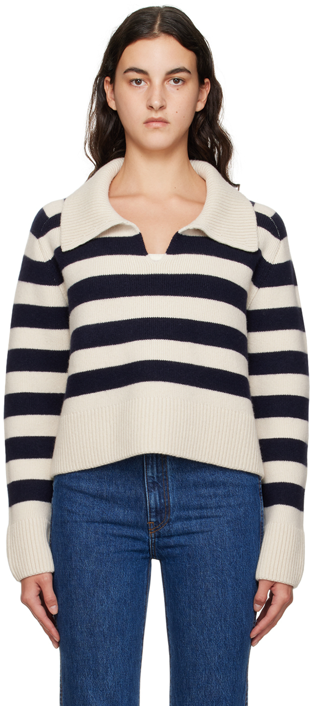 Beige & Blue 'The Franklin' Sweater by KHAITE on Sale