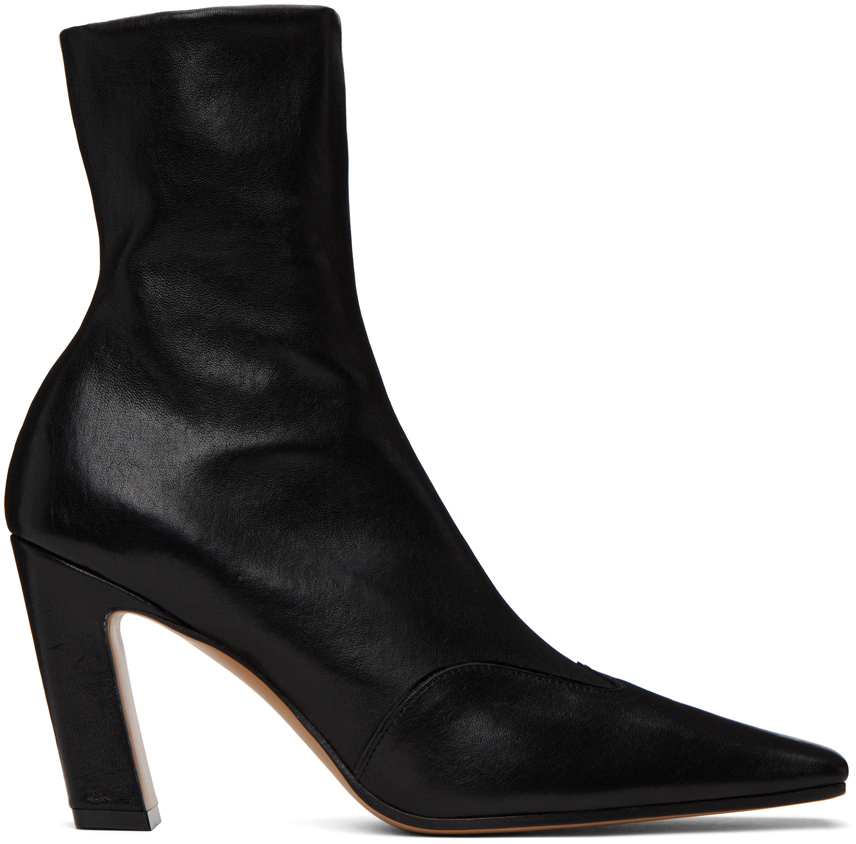 The Dallas Stretch Ankle Boot in Black Leather