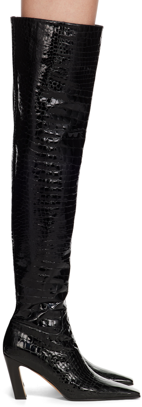 KHAITE Black 'The Marfa' Over-The-Knee Boots
