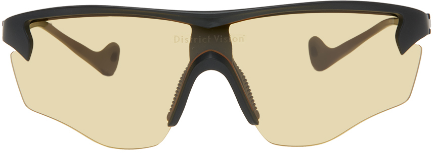 District Vision Black Junya Racer Sunglasses In Black/d+ Sports Yellow