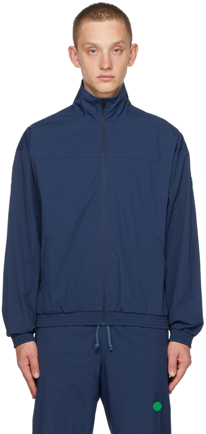 District Vision Nylon Track Jacket In Blue