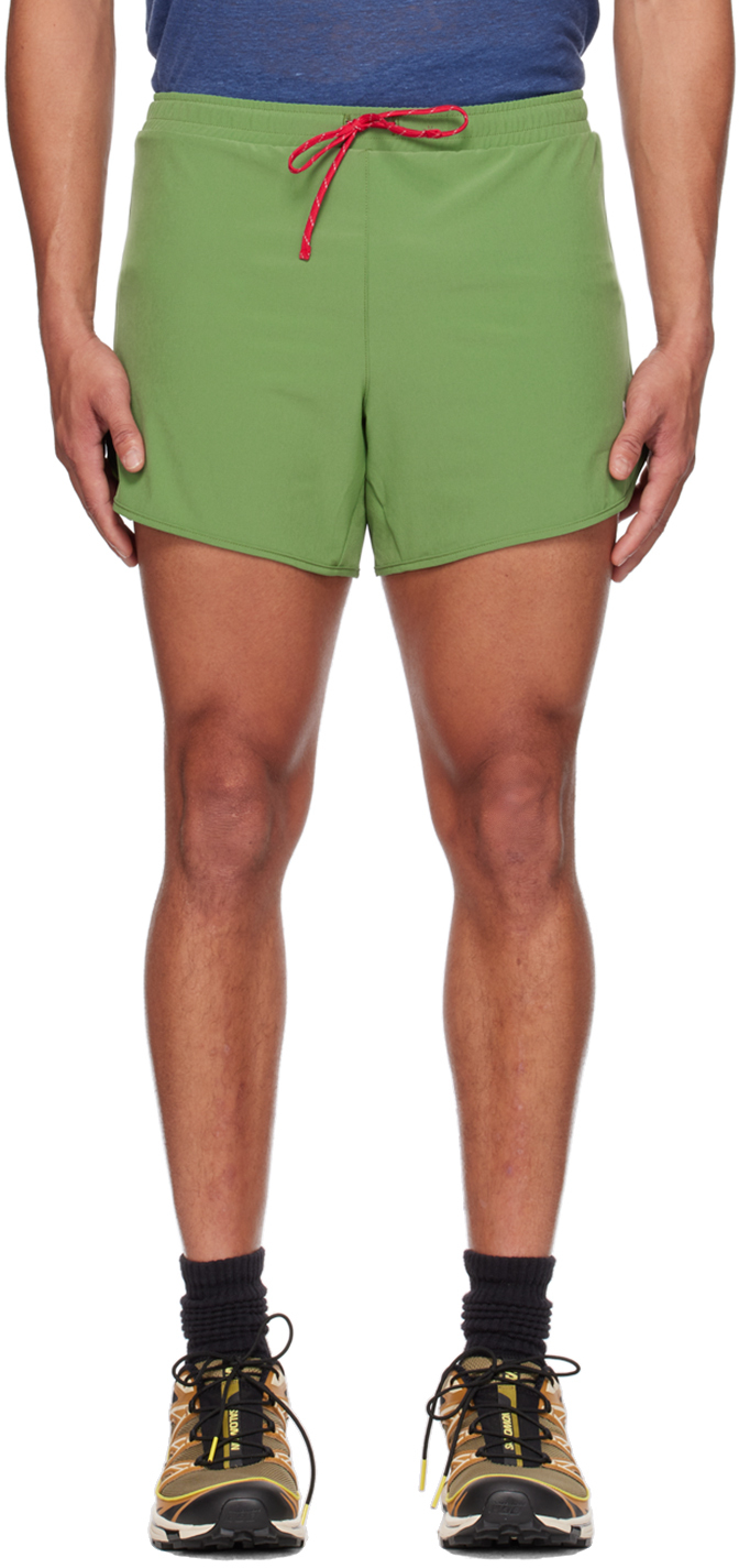 District Vision Green Spino Shorts In Cactus