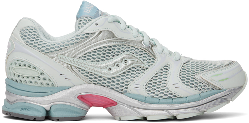 Saucony Blue & Silver Progrid Triumph 4 Sneakers In Grey