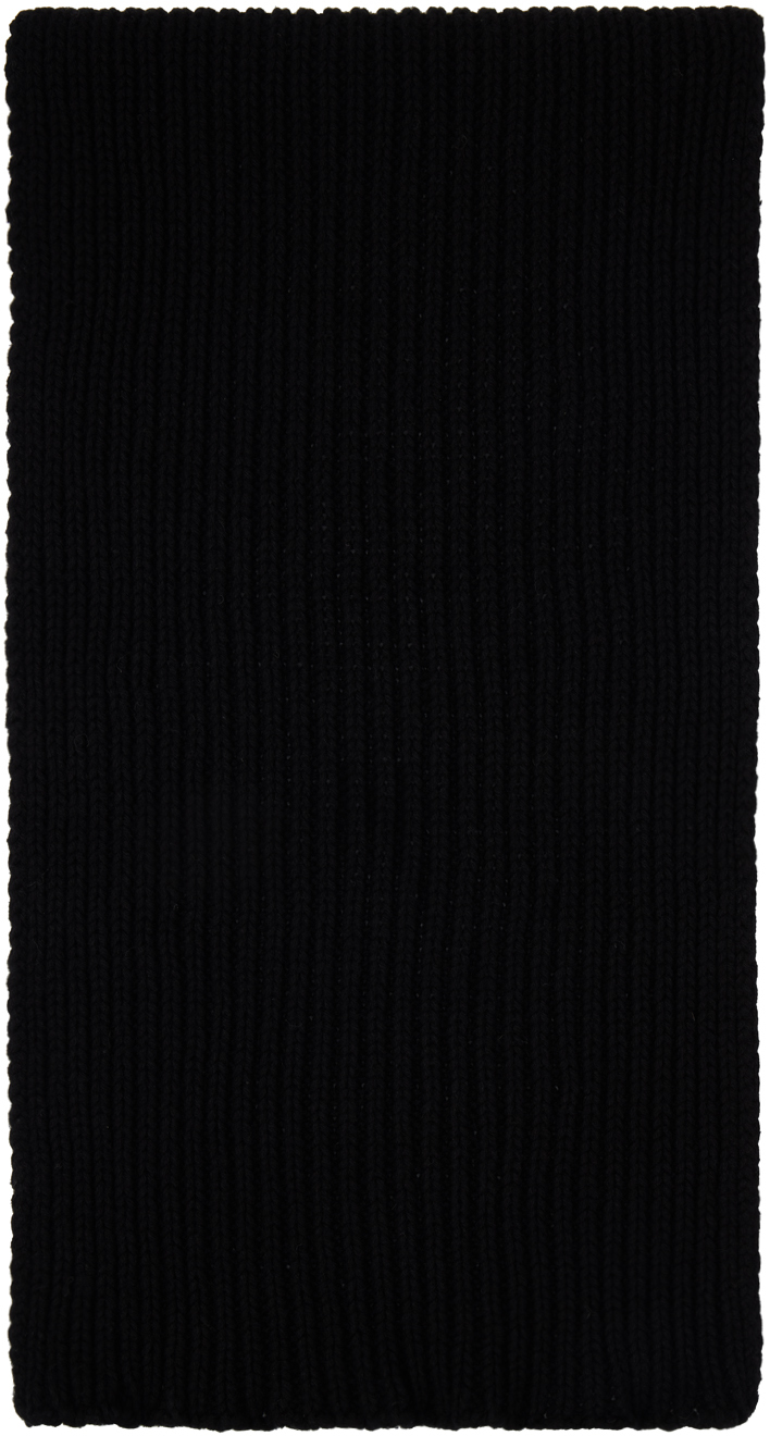 Baserange Black Wool Scarf