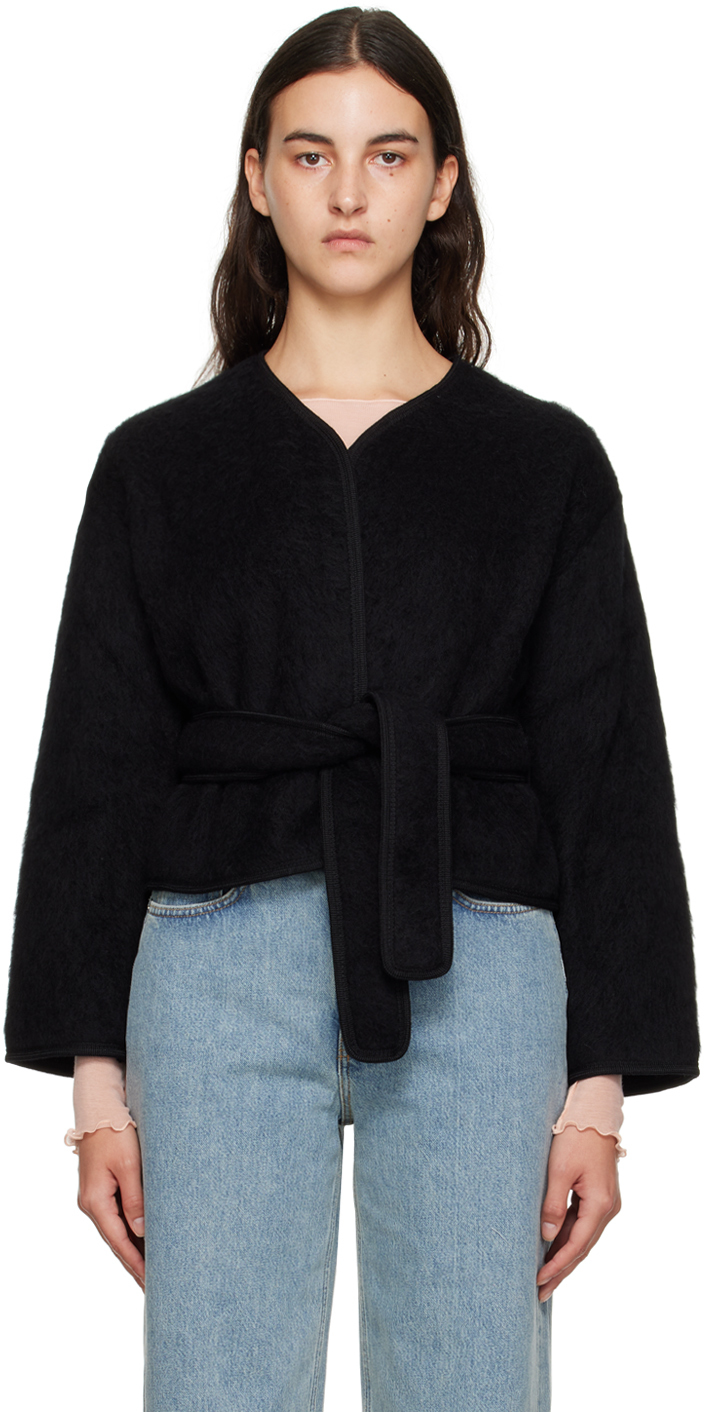 Black Capas Jacket by Baserange on Sale