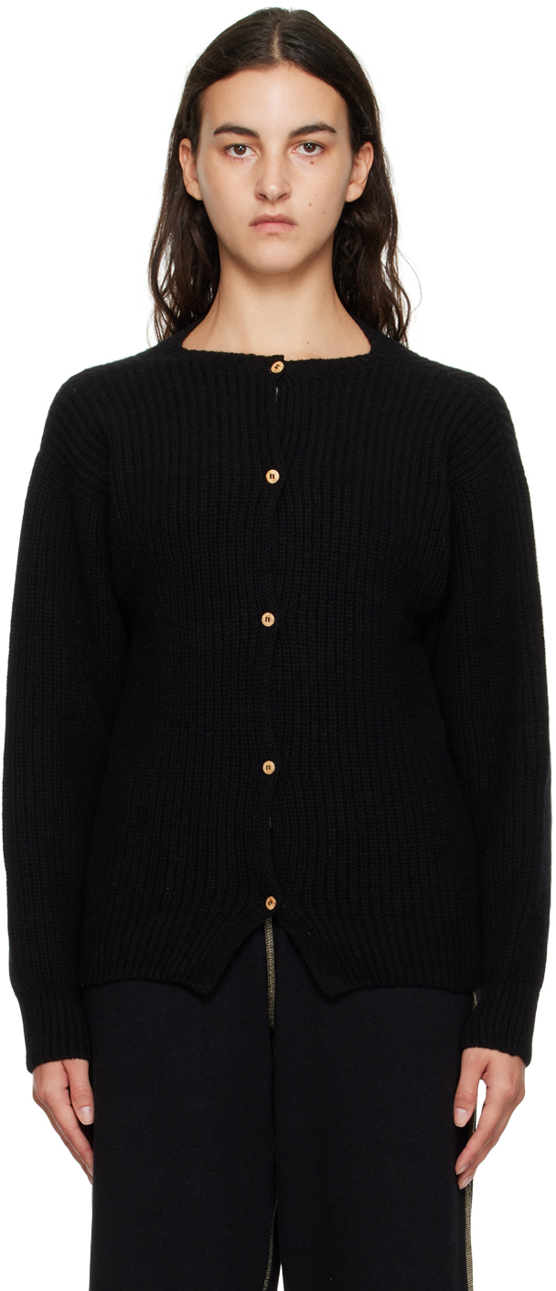 Baserange: Black Mea Cardigan | SSENSE Canada