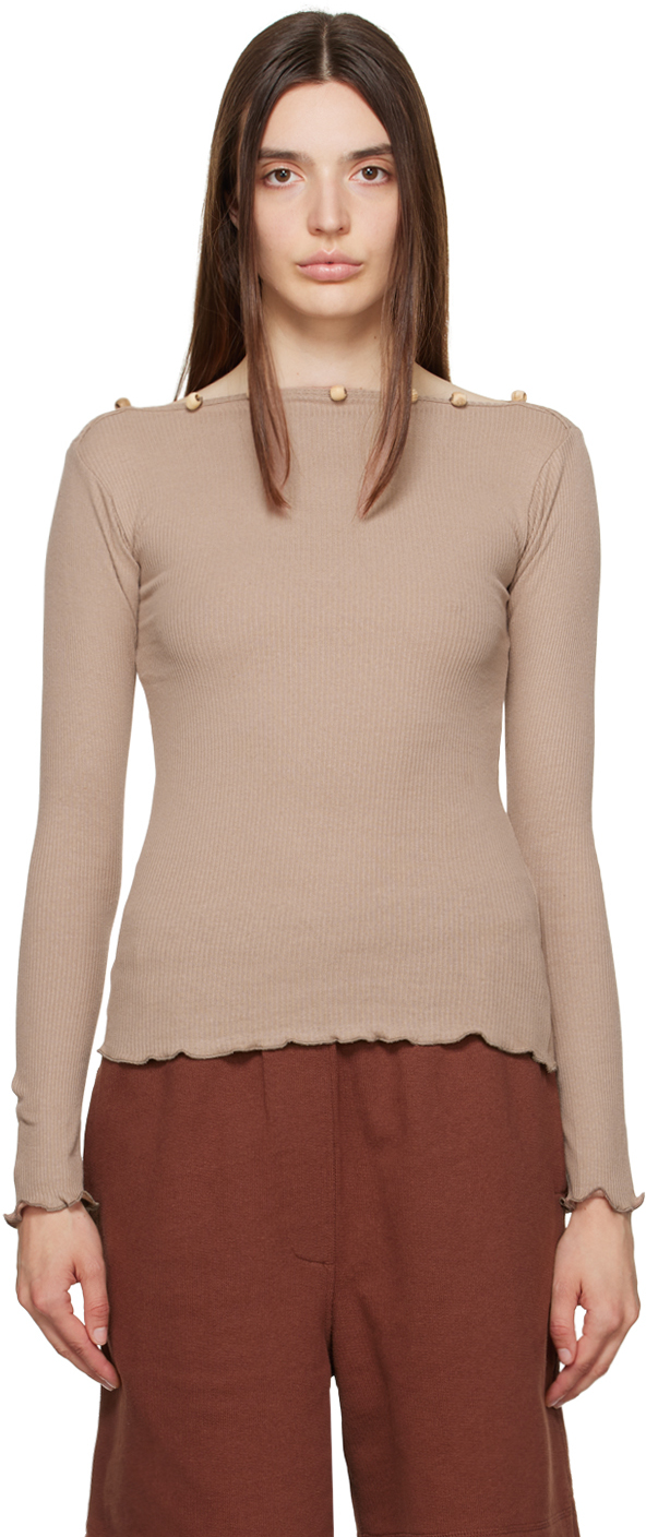 Beige Tav Long Sleeve T-Shirt