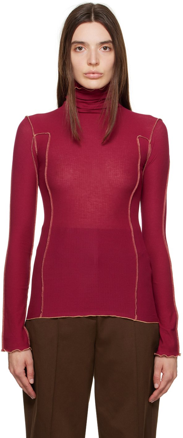 Baserange: Burgundy Omato Turtleneck | SSENSE Canada