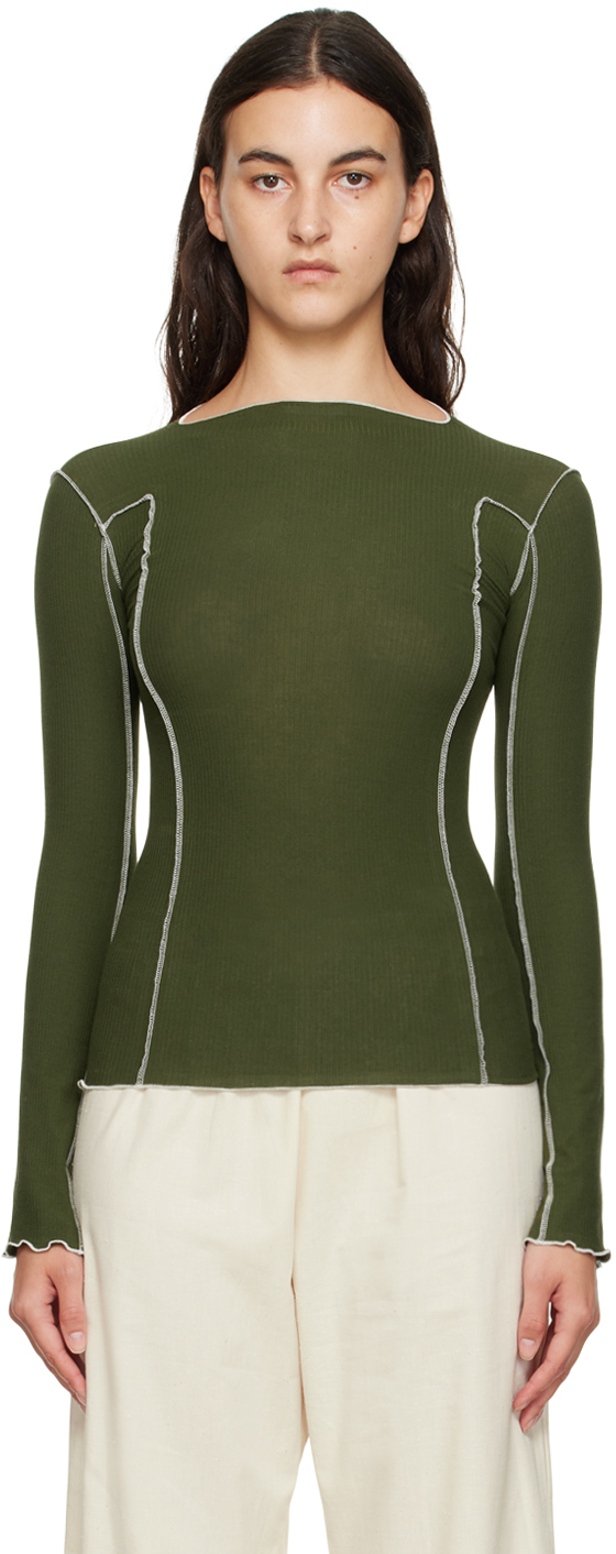 Baserange: Green Omato Long Sleeve T-Shirt | SSENSE