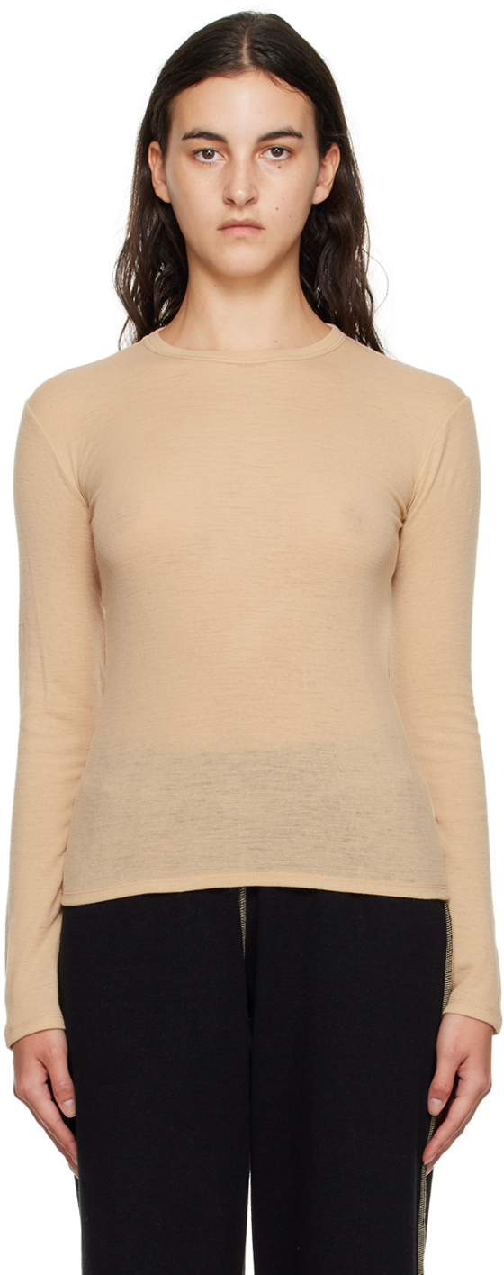 Baserange: Beige Drive Long Sleeve T-Shirt | SSENSE Canada