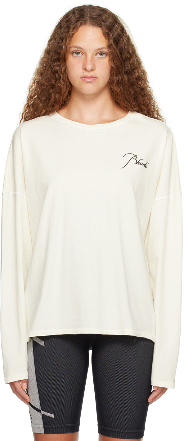 Rhude Off-White Reverse Long Sleeve T-Shirt