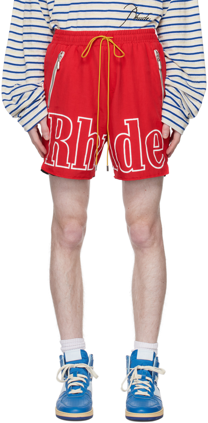 Rhude Red Printed Shorts