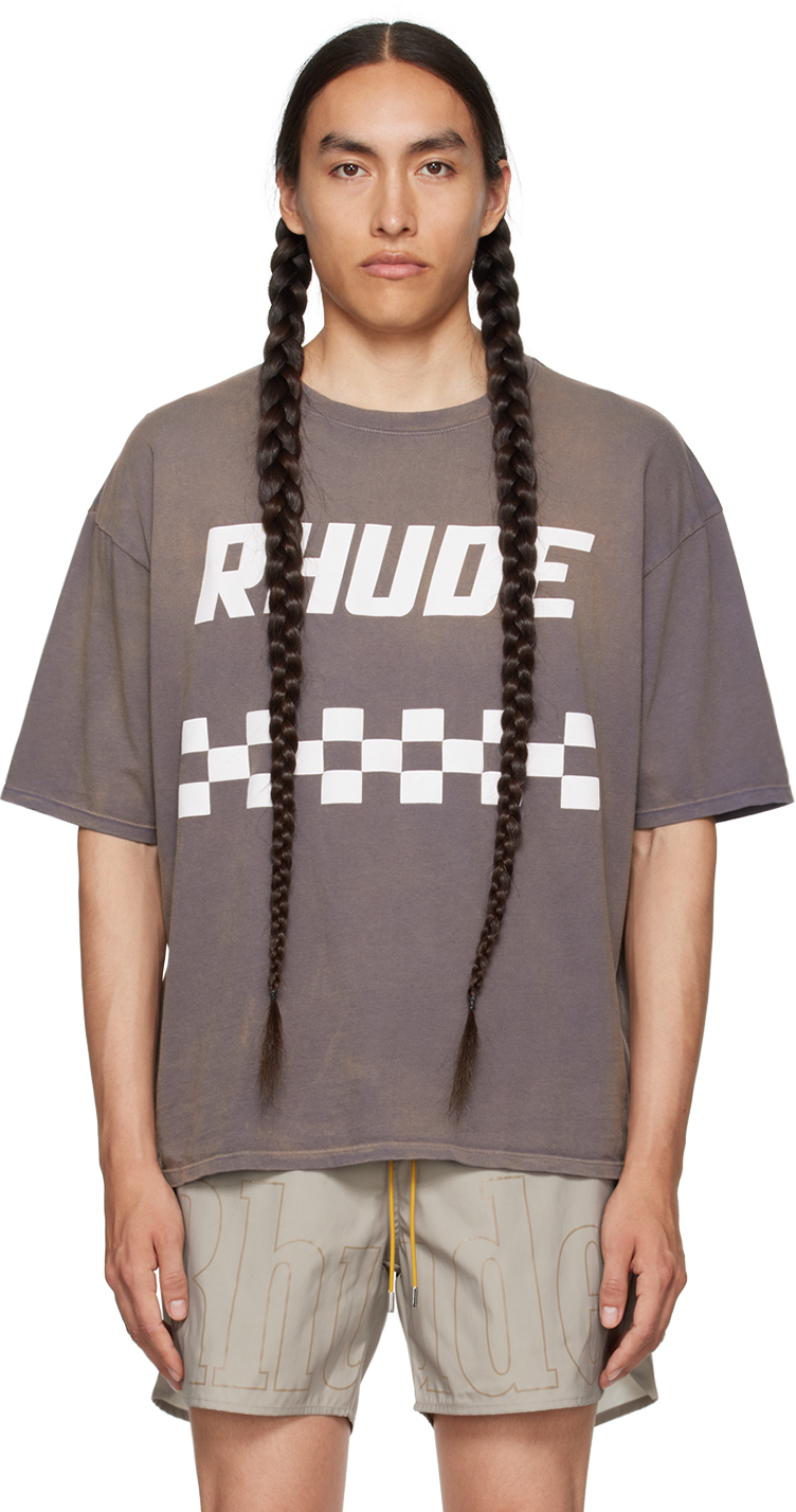 Shop Rhude Gray 'off Road' T-shirt In Vintage Grey