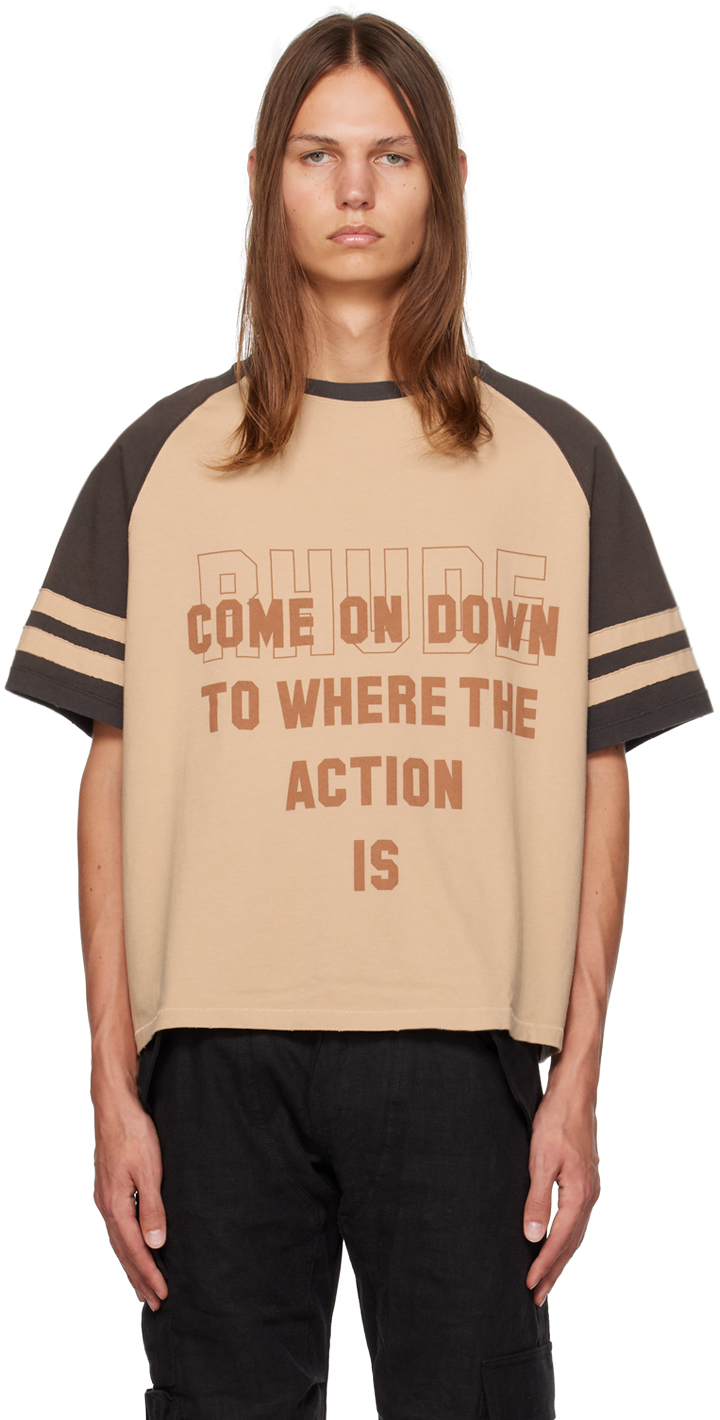 RHUDE BROWN 'ACTION' T-SHIRT