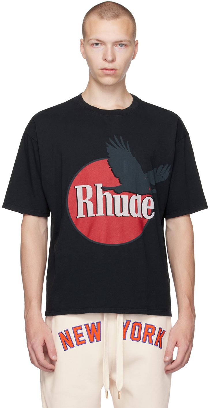 SSENSE Exclusive Black T-Shirt by Rhude on Sale