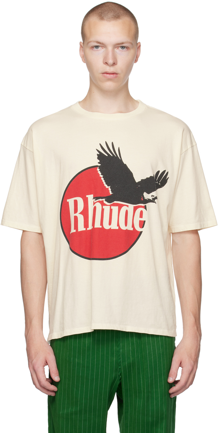 Rhude Ssense Exclusive Off-white T-shirt In Vtg White 0611