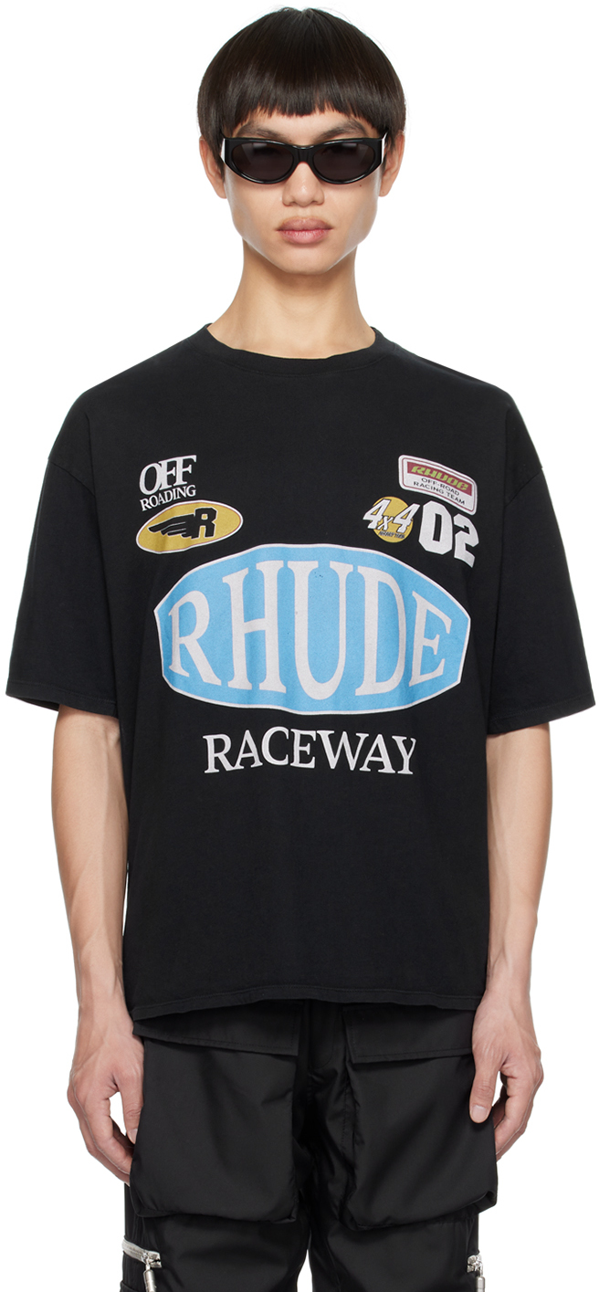 Rhude SSENSE Exclusive Black Raceway T-Shirt