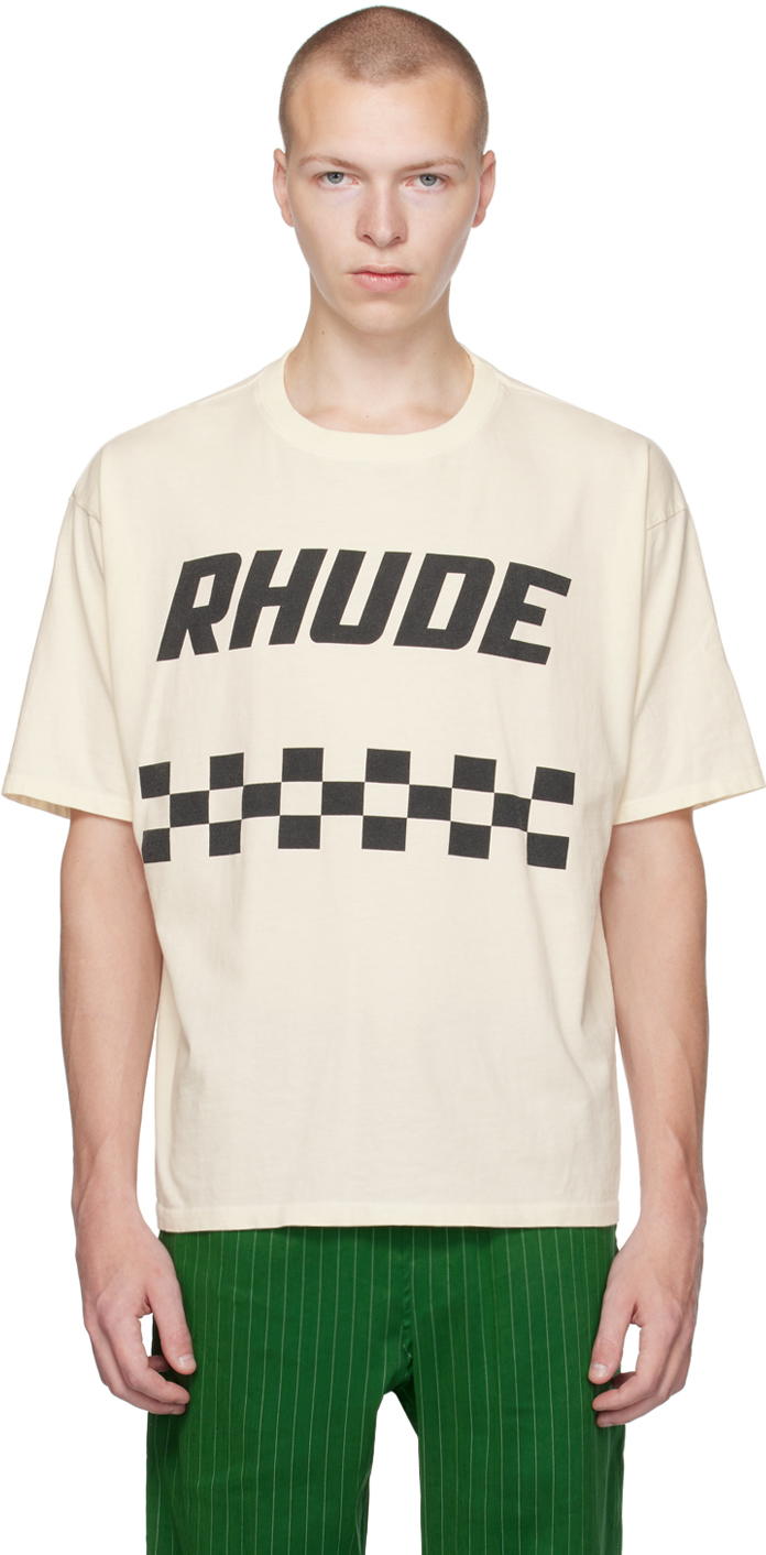 Rhude Ssense Exclusive Off-white T-shirt In Vtg White 0611