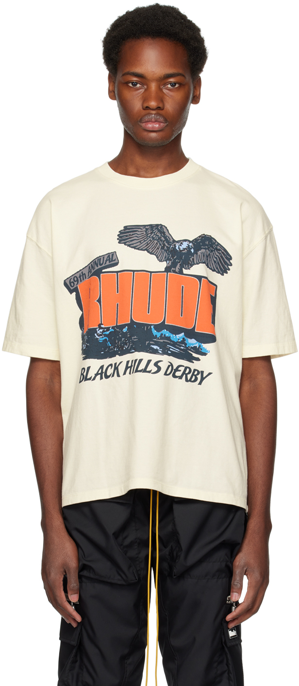 Rhude: Off-White 'Black Hills' T-Shirt | SSENSE