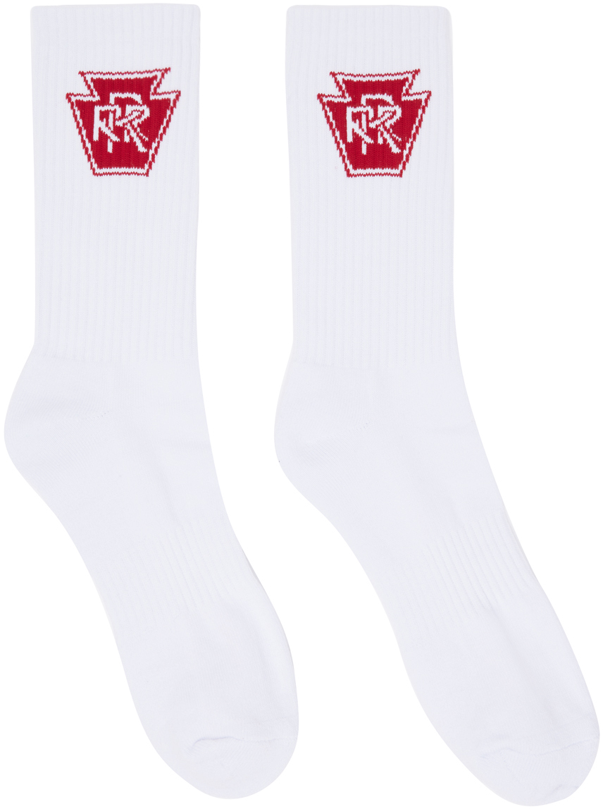 Rhude White Triple R Sport Socks