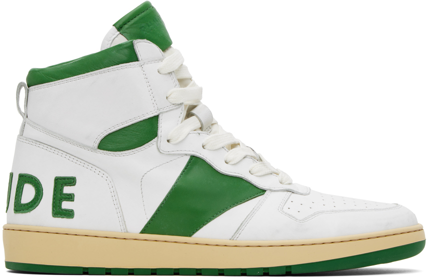 White Rhecess-Hi Sneakers by Rhude on Sale