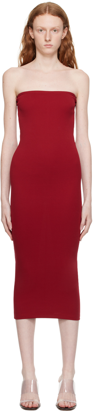 Flore Flore Red Liv Midi Dress In Ruby