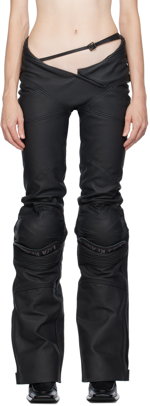 SSENSE Exclusive Black Beast Leather Trousers