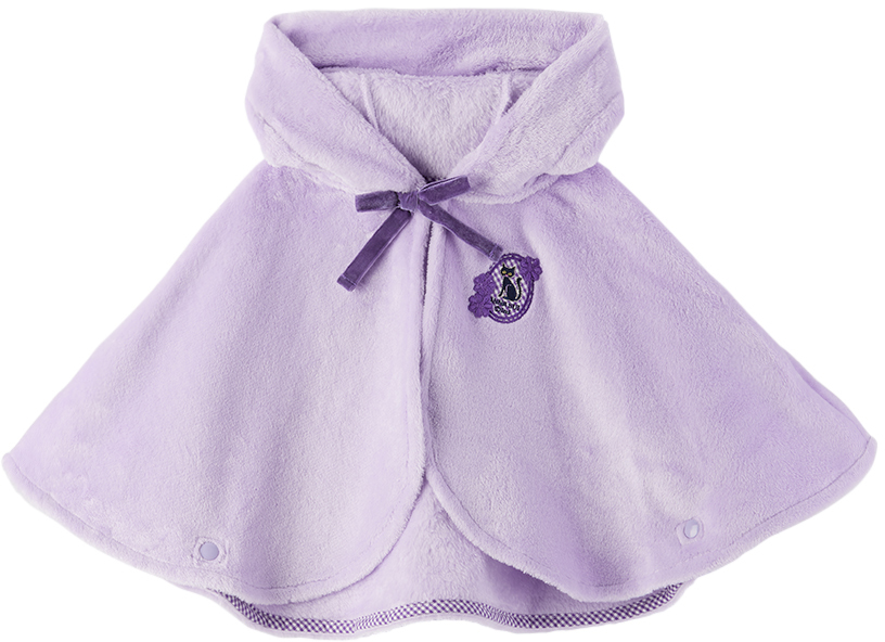 Anna Sui Mini Baby Purple Hooded Cape In Lavender