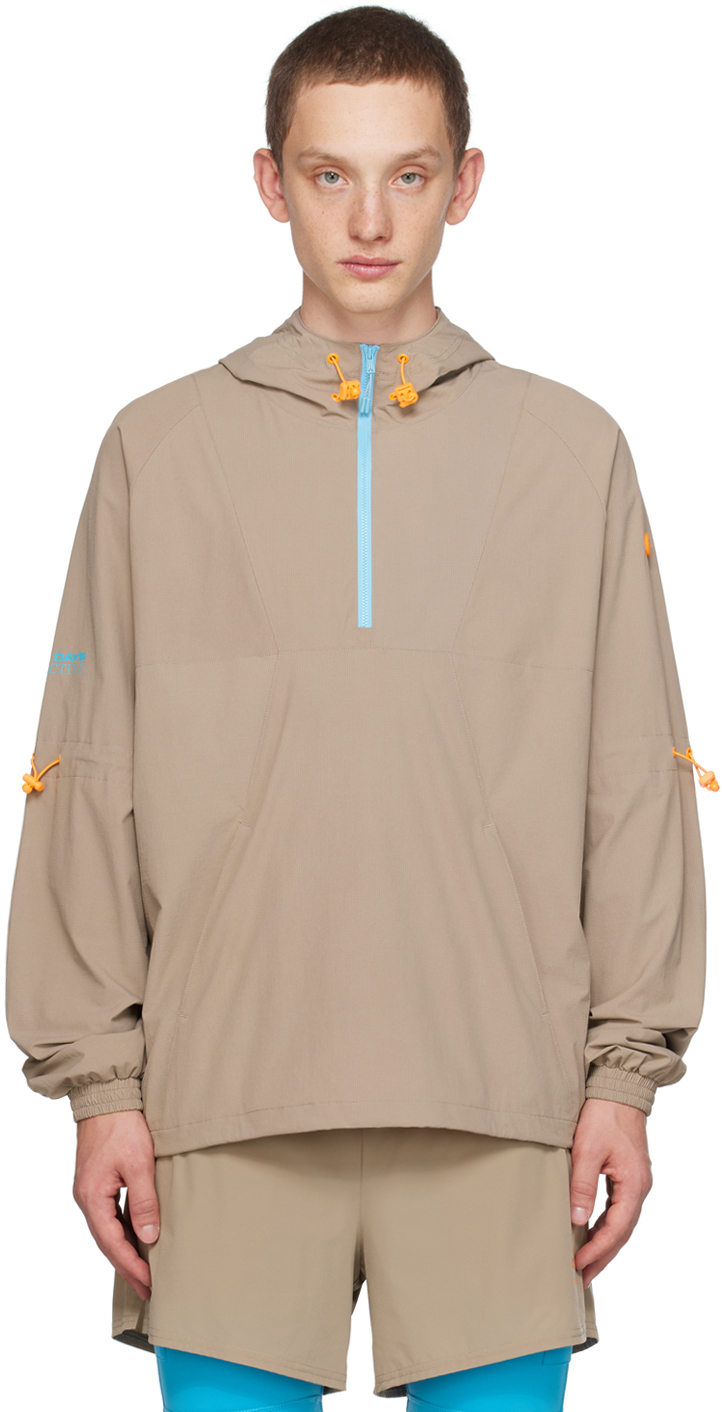7 Days Active Taupe Drawstring Jacket In 514 Mountain Trail