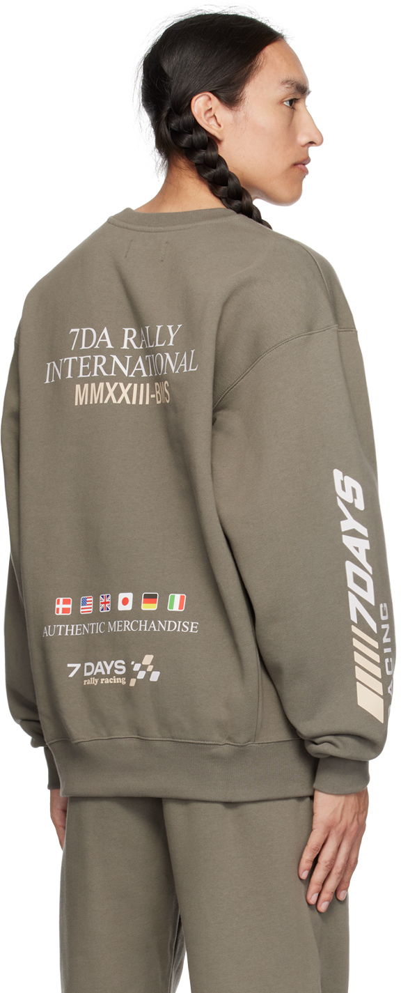 Shop 7 Days Active Khaki Graphic Sweatshirt In 528 Gunmetal