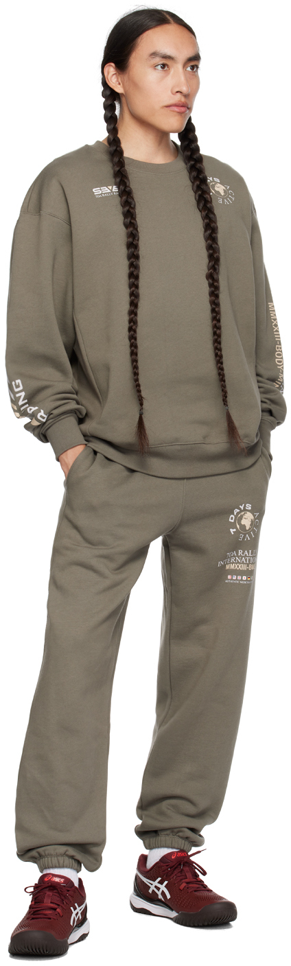 Shop 7 Days Active Khaki Graphic Sweatshirt In 528 Gunmetal