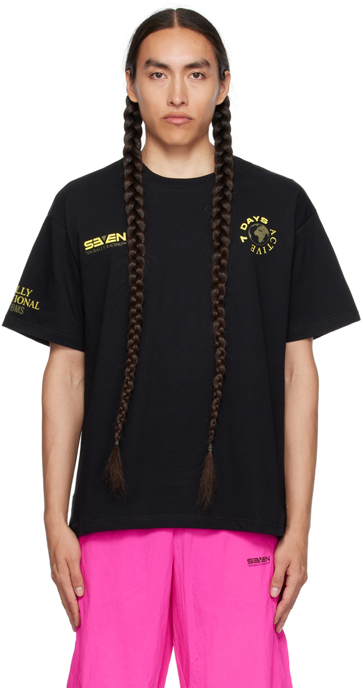 【関税込み】7 DAYS Active ブラック グラフィックTシャツ 7 DAYS Activeのブラック グラフィックTシャツがセール中