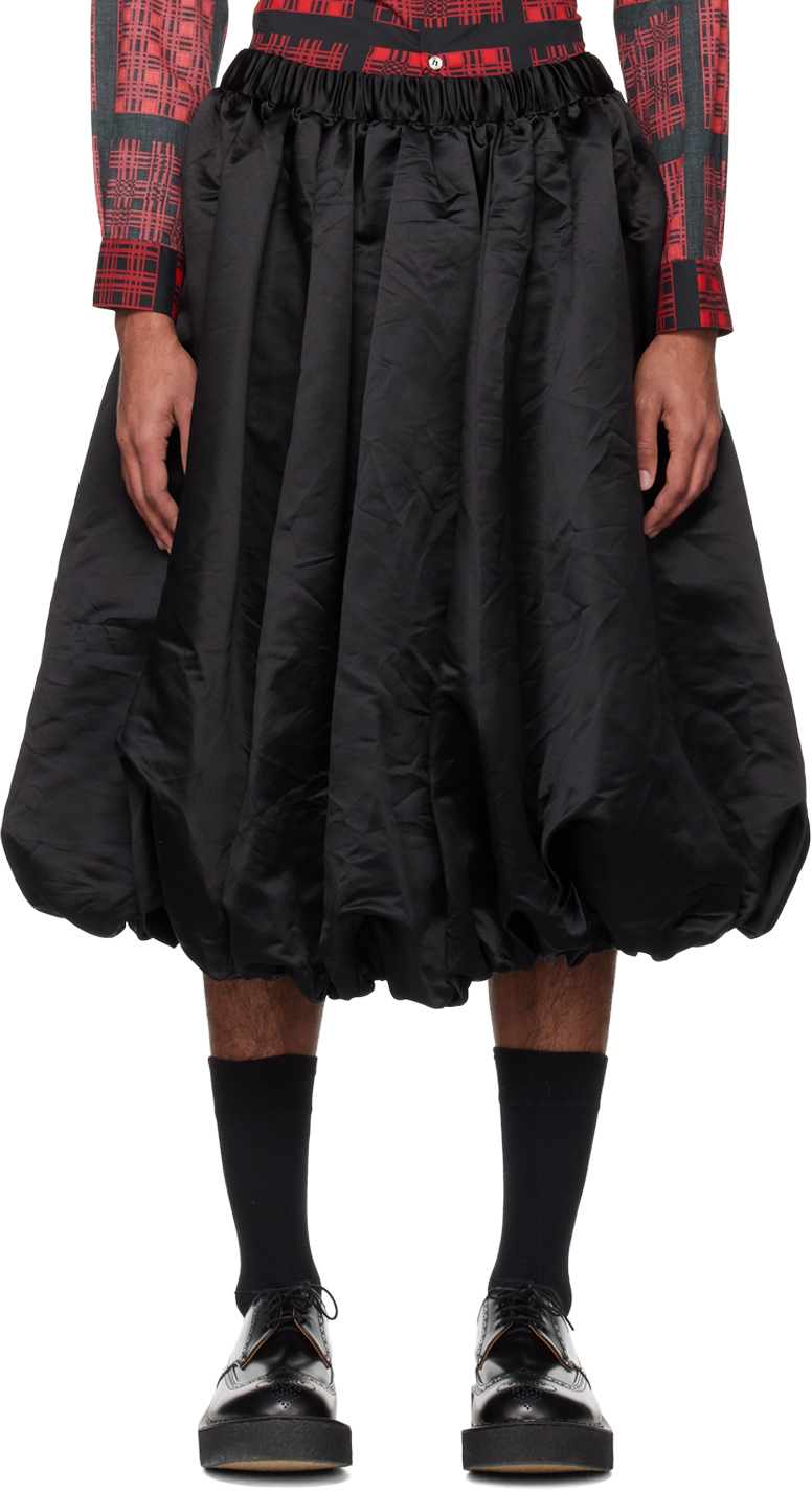 Black Comme Des Garçons Black Gathered Skirt In 1 Black