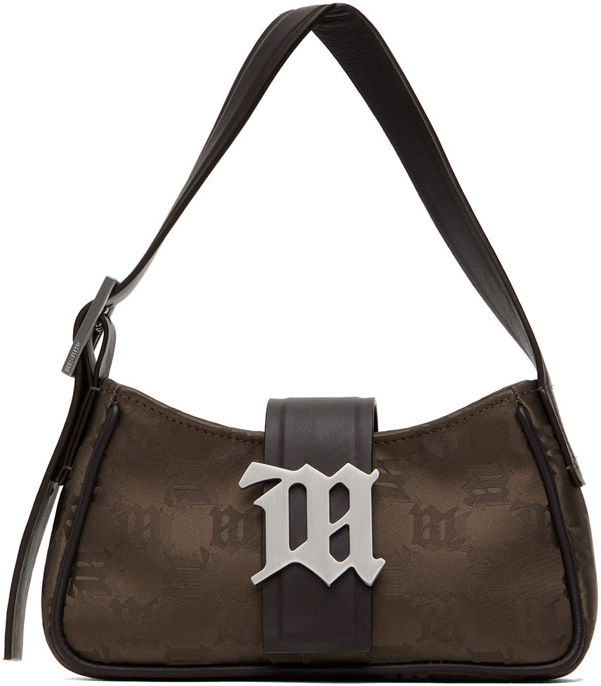 Brown Nylon Monogram Mini Shoulder Bag