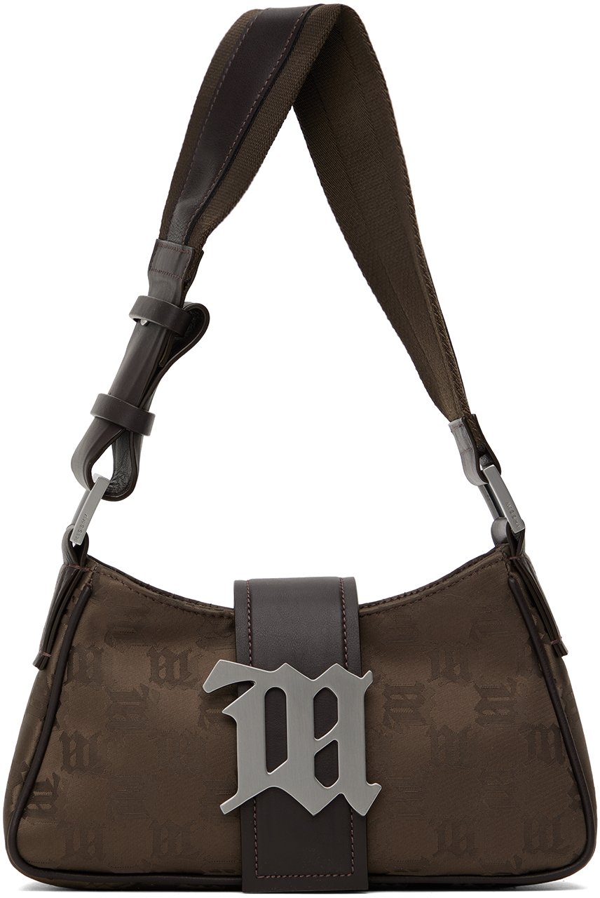 Brown Small Jacquard Shoulder Bag by MISBHV on Sale