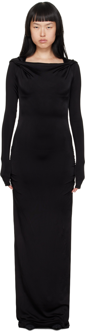 Shop Misbhv Black Hooded Maxi Dress