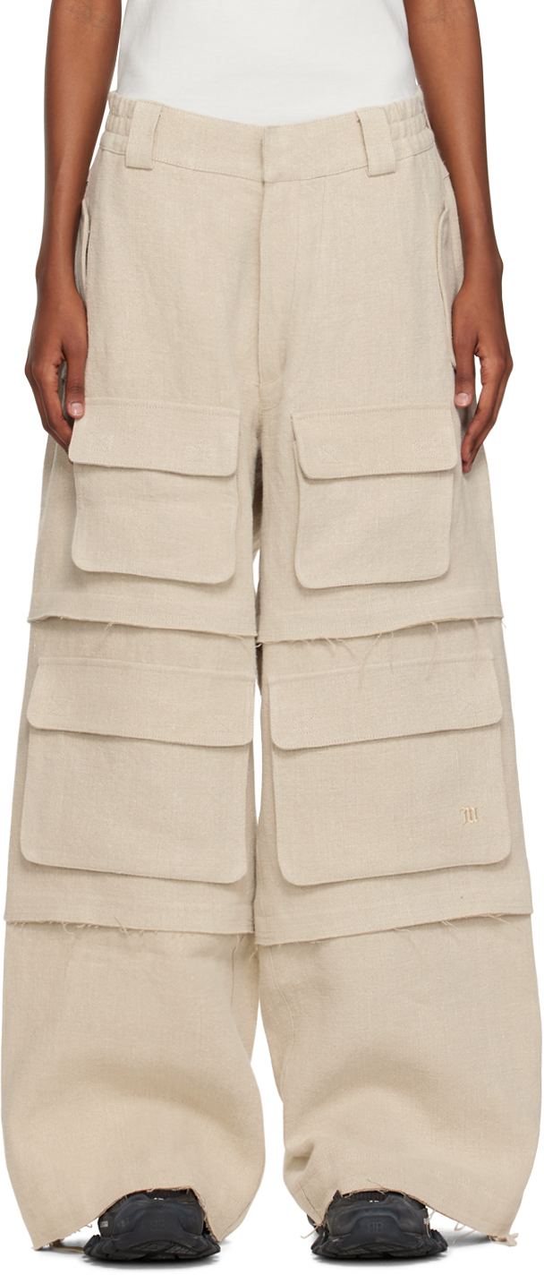 Misbhv Ssense Exclusive Beige Cargo Trousers