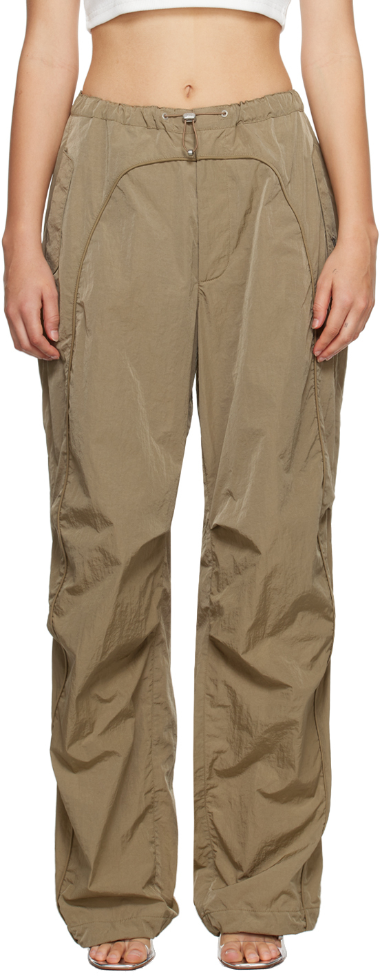 Khaki Loose-Fit Trousers