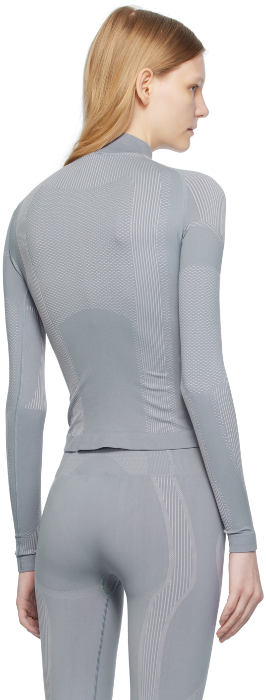 Misbhv Blue Jacquard Sport Top In Steel Blue